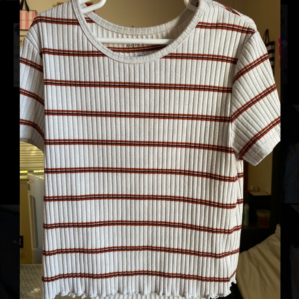 ✨ american eagle striped crop top ✨